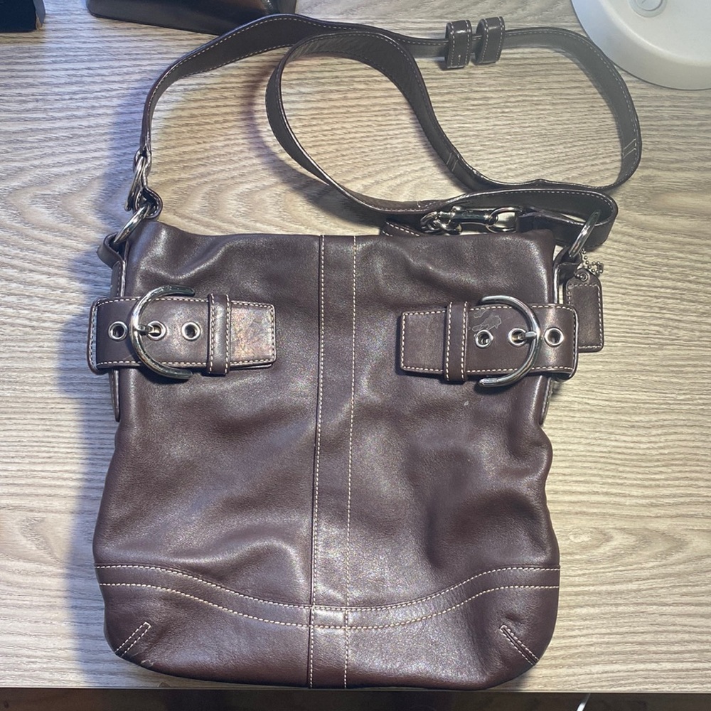 COACH Brown Leather Cross Body Bag 1452